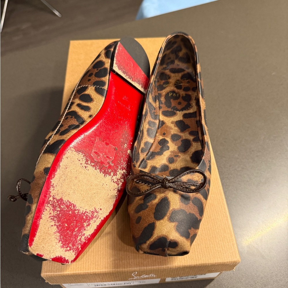 Christian Louboutin Leopard Print Flats with Red Soles